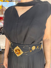 Original Mary Charmaine Black Chiffon Evening Jumpsuit – Early 1970s