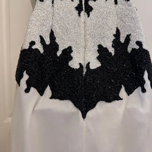 Vintage Black White Beaded Cocktail Dress | Art Deco Inspired Party Mini Dress