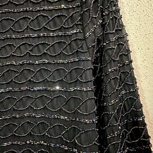 Vintage Black Beaded Jacket | Iridescent Sheer Evening Cardigan, Art Deco Style