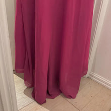 Vintage Hot Pink Rhinestone Cutout Evening Gown Maxi Dress Glam Prom Dress