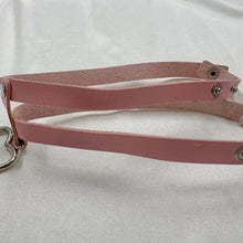 Vintage Pink Double Strap Heart Choker / Faux Leather Choker / Y2K Kawaii Necklace / Harajuku Style / Statement Choker