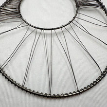 Statement Hoop Wire Earrings | Gunmetal Gray Silver Oversized Circular Dangle Earrings | Boho Industrial Handmade Style