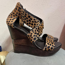 Diane von Furstenberg Leopard Calf Hair Wedge Sandals | DVF Platform Heels | Vintage Designer Shoes