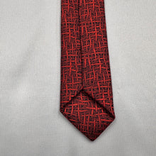 Vintage Red & Black Textured Geometric Necktie Retro Australian Tie