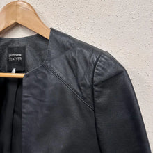 Portmans Cropped Black Leather Jacket | Minimalist Open Front Leather Bolero | Genuine Leather | Women’s Size 8