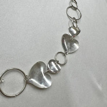 Vintage Silver Heart Statement Necklace | Y2K Chunky Heart Chain Necklace | Modern Romantic Jewelry