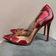 Gianvito Rossi Red Metallic Leather PVC Pointed Stiletto Heels UK 5