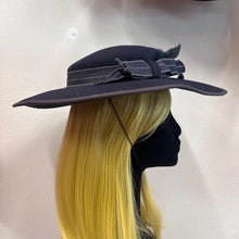 Vintage Black Wool Wide Brim Hat | Feather Trim, Ribbon Detail, Made in New Zealand