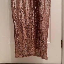 Bariano Rose Gold Sequin Halter Maxi Dress – Y2K Glam Open Back Formal Gown