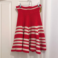 Vintage Red & Cream Striped Knit Cape | Retro Crochet Poncho | Statement Vintage Outerwear