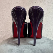 Vintage Deep Purple Patent Stiletto Mules Made in Italy  Peep Toe Heels  Size 46