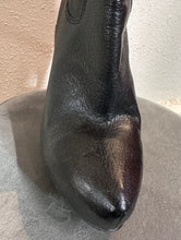 Black Leather High-Heel Zip-Detail Boots