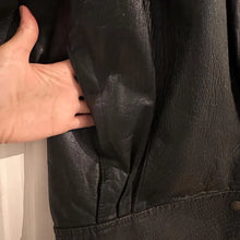 Vintage Bella J Black Leather Jacket | 80s Batwing Snake Print Panel Bomber