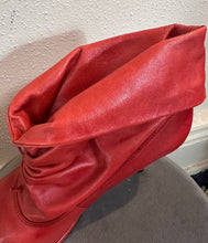 Vintage Red Slouch Ankle Boots – Retro Heeled Style