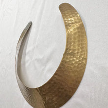 Vintage Hammered Gold Tone Collar Necklace | Bold Statement Bib Choker | Modernist Open Neck Cuff