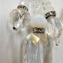 Vintage White Crystal Statement Earrings | Beaded Chandelier Drop Earrings | Aurora Rhinestone Dangle Earrings | Y2K Glam Jewelry