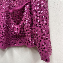 DKNY Silk Sequin Blazer | Magenta Evening Jacket | Donna Karan Party Wear Size 10