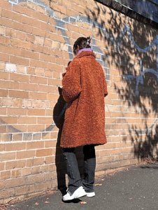 Y2K Brown Faux Fur Teddy Coat