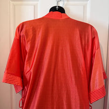 Vintage Red Satin Kimono Robe | Long Silky Lounge Wear, Old Hollywood Glamour