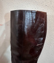 Vintage 90s Dark Brown Leather Knee-High Boots