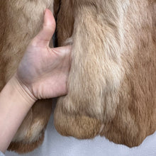 Vintage Rabbit Fur Jacket | Caramel Brown & Cream Patchwork Fur Coat | 1970s Style