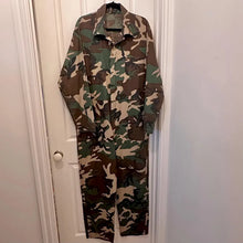 Vintage Woodland Camo Coveralls / Military Style Boiler Suit / Utility Workwear Jumpsuit / Unisex Camouflage One Piece
