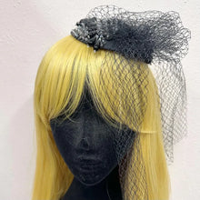 Vintage Black Beaded Fascinator Hat | Rhinestone Cocktail Headpiece, Birdcage Veil Accessory