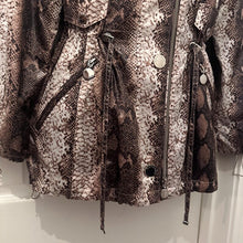 Vintage Snake Print Utility Jacket | Y2K Python Safari Lightweight Coat
