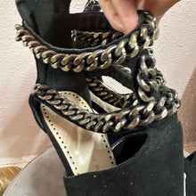 Robert Robert Black Suede Chain Strap Stiletto Heels (EU40)
