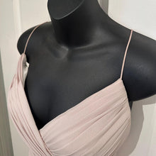 True Brides by Walters Beige Chiffon Evening Gown Size 10 Lace Up Back
