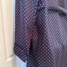 Vintage SmartEx Navy Patterned Robe | Unisex Smoking Jacket Style Dressing Gown | 80s Lounge Wear
