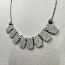 Vintage Silver Statement Necklace | Textured Geometric Bib Necklace | Modern Glam Jewelry