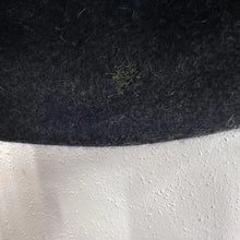 Vintage Tiroler Hat | Dark Grey Wool Felt Alpine Hat, Green Band (59cm)