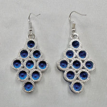 Vintage Rhinestone Cluster Drop Earrings | Silver Tone Statement Jewelry