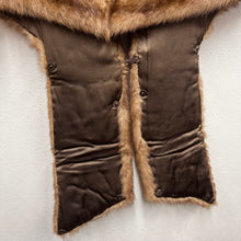 Vintage 1950s Mink Fur Cape Stole | Mid Century Fur Wrap | Shawl Collar Fur Cape | Brown Fur Stol