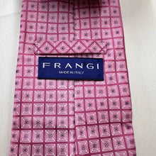 Vintage FRANGI Pink Geometric Silk Tie | Made in Italy | Designer Neckwear | Retro Mens Tie