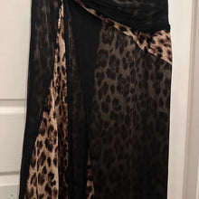 Vintage Y2K Leopard Print One Shoulder Gown | Asymmetric Maxi Dress, Sheer Overlay