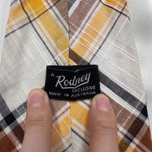 Vintage Rodney Exclusive Cotton Neck Tie | Brown Orange Plaid | Made in Australia | Wide Tie