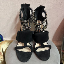 Robert Robert Black Suede Chain Strap Stiletto Heels (EU40)