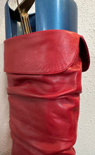 Vintage 80s Red Leather Slouch Mid-Calf Boots