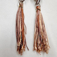 Vintage Olive Acrylic Bead Tassel Earrings | Long Boho Fringe Drop Earrings | Earth Tone Statement Earrings
