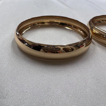 Vintage Gold Tone Bangle Set / Minimalist Stack Bracelets / Retro Chunky Bangles Set of 2