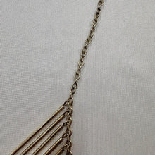 Vintage Geometric Chevron Necklace | Gold Tone Statement Necklace | Modernist V Shape Pendant | Minimalist Chain Necklace