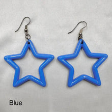 Vintage Star Hoop Dangle Earrings | Lightweight Plastic Y2K Statement Jewelry
