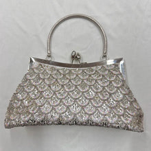 Vintage Gregory Ladner Beaded Sequin Evening Bag | White Bridal Clutch, Art Deco Style Purse