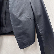 Portmans Cropped Black Leather Jacket | Minimalist Open Front Leather Bolero | Genuine Leather | Women’s Size 8