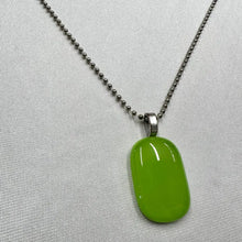 Vintage Lime Green Pendant Necklace | Retro Modern Minimalist Necklace | Mod Statement Jewelry