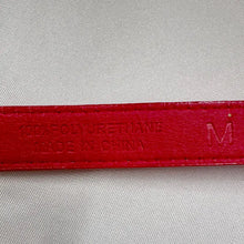 Red Bow Belt / Vintage Inspired Faux Leather Ribbon Belt / Coquette Statement Waist Belt / Gold Tone Detail