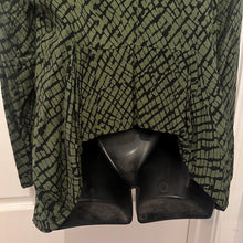 Vintage DHALIA Green Snake Print Rayon Waterfall Cardigan | Lightweight Open Front Jacket
