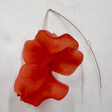 Statement Coral Flower Drop Earrings | Frosted Acrylic Floral Earrings | Gold Wire Hook Dangle Earrings